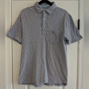 Faherty Men's Short Sleeve Indigo Red Striped Pocket Golf Polo Shirt Size S